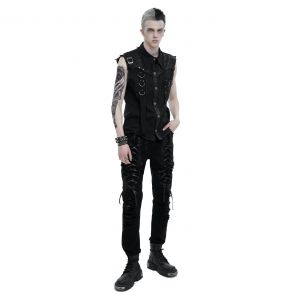 Black 'Florian' Victorian Gothic Pants by Punk Rave • the dark store™