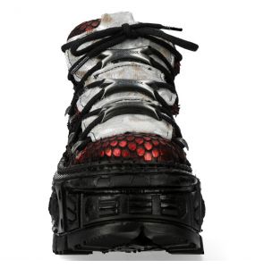 Chaussures Plateformes New Rock Tank en Cuir Verni Rouge