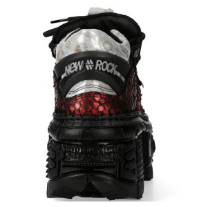 Chaussures Plateformes New Rock Tank en Cuir Verni Rouge