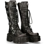 Black Itali and Nomada Leather New Rock Tank High Boots