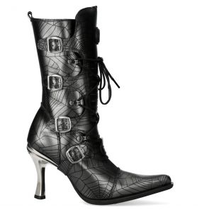 New Rock Malicia Boots in Steel Spider Leather