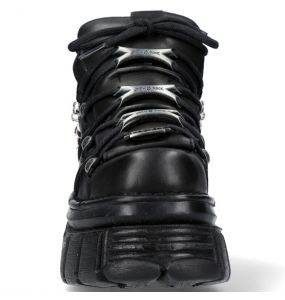 Chaussures New Rock Metallic Noires avec Chaînes