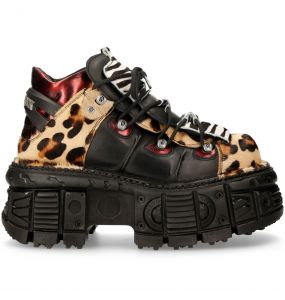 Leopard and Black New Rock Tank Shoes