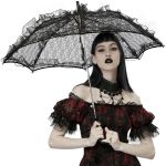 Ombrelle Gothique Romantique 'Black Fairy' Noire