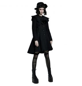 Black 'Melissa' Gothic Lolita Wool Coat