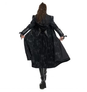 Long Trench Coat Imprimé 'Azonnig' Noir