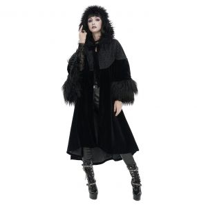 Black Velvet 'Wallia' Cape Coat