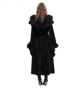 Black 'Alicia' Hooded Coat