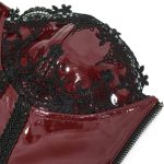 Burgundy Patent Faux Leather 'Alicia' Corset
