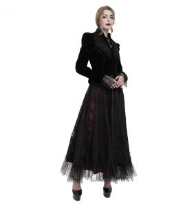 Long Burgundy and Black 'Alicia' Skirt