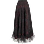 Long Burgundy and Black 'Alicia' Skirt