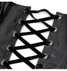 Black Patent Faux Leather 'Alicia' Corset