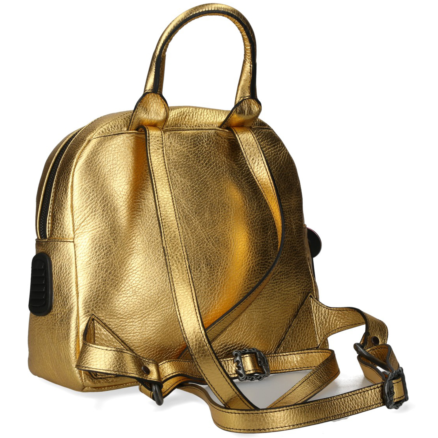 Golden Leather Rainbow Backpack by New Rock the dark store