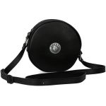 Black Leather Round Shoulder Bag