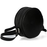 Sac à Bandoulière Rond en Cuir Noir