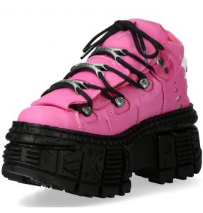 Pink Nubuck New Rock Tank Platform Shoes