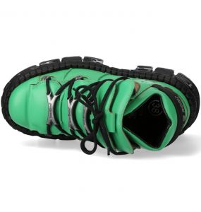 Chaussures Plateformes New Rock Tank en Cuir Vert