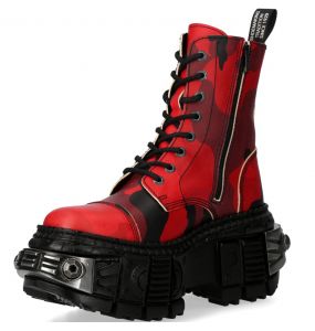 Black New Red Camouflage Tank Power Platform Ankle Boots