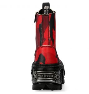 Black New Red Camouflage Tank Power Platform Ankle Boots