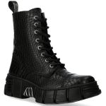 Black Python New Rock Metallic Ankle Boots