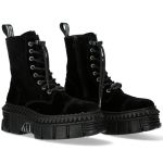 Black Velvet New Rock Metallic Ankle Boots