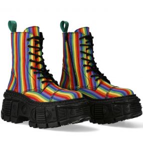 Bottines Plateformes New Rock Wall Rainbow Vegan