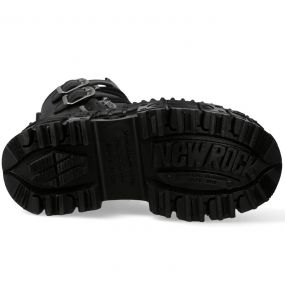 Black Vegan New Rock Wall Platform Boots