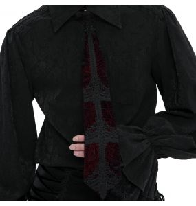 Black and Burgundy Velvet 'Thidrek' Tie