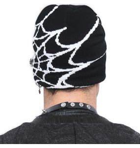 Black and White Spider Web Beanie