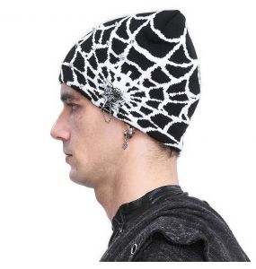 Black and White Spider Web Beanie