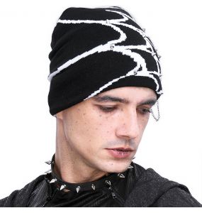 Black and White Spider Web Beanie