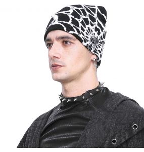 Black and White Spider Web Beanie