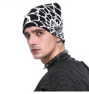 Black and White Spider Web Beanie