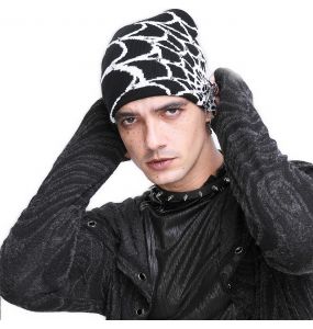 Black and White Spider Web Beanie