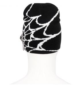 Black and White Spider Web Beanie