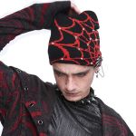 Black and Red Spider Web Beanie