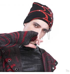 Black and Red Spider Web Beanie