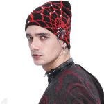 Black and Red Spider Web Beanie