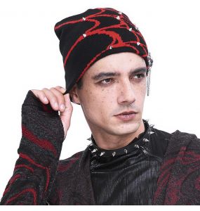 Black and Red Spider Web Beanie