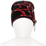 Black and Red Spider Web Beanie