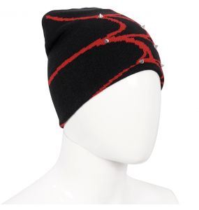 Black and Red Spider Web Beanie