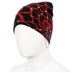 Black and Red Spider Web Beanie