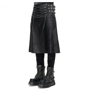Gray 'Stormshadow' Skirt Kilt with Chain