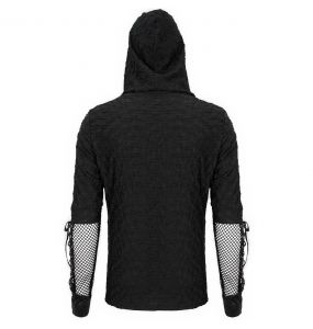 Black 'Dubius' Asymmetrical Hoodie Sweater