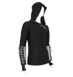 Black 'Dubius' Asymmetrical Hoodie Sweater