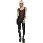 Red Jacquart and Black 'Poison Ivy' Top Corset