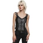 Gray Jacquart and Black 'Poison Ivy' Top Corset