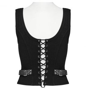 Gray Jacquart and Black 'Poison Ivy' Top Corset