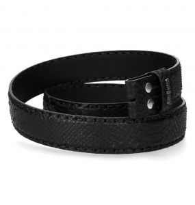 Black Python Leather New Rock Belt