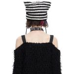 Black and White Striped 'Liuva' Beanie